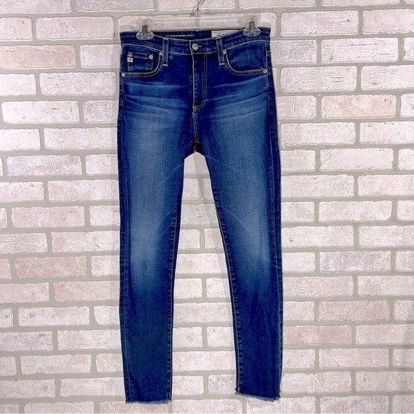 Ag The Farrah High Rise Ankle Skinny Jeans with Raw Hem Size 27 - Picture 5 of 12